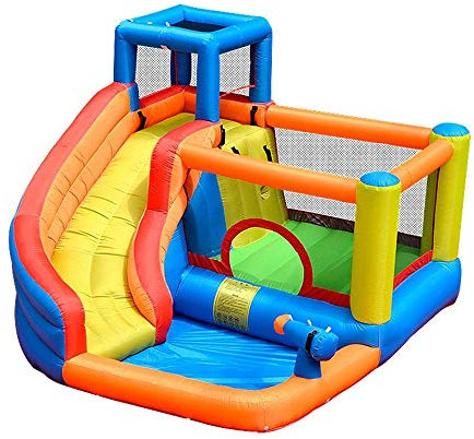 Hoppborg slott, Uppblåsbar hoppborg 320x280x210cm PVC-studsmatta hoppbädd rutschkana inomhus utomhus