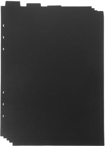 HORIALENCE Lot de 5 Intercalaires à Onglets pour Classeur 6 Anneaux en Pp Noir, Organiseur de Documents pour Bureau et Carnet A5
