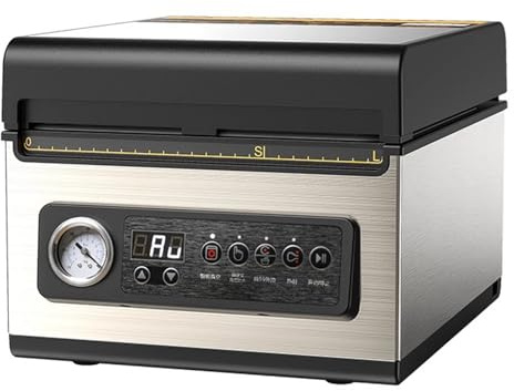 Vacuum Sealer Machine, Commercial Deep Chamber Food Packaging, 10 Inch, 99KPA, Vacuum Gauge, External Vacuum Tube for Fresh Meats, Soups, Sauces, Marinades
