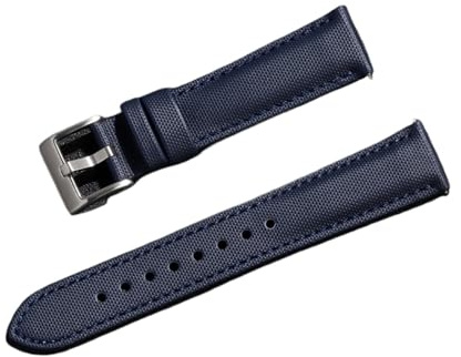 EDVENA Bracelet de montre en cuir et toile de voile de qualité 20 mm 22 mm for ceinture Seiko, bracelet de montre en tissu imperméable à dégagement rapide, accessoires(Blue,22mm)
