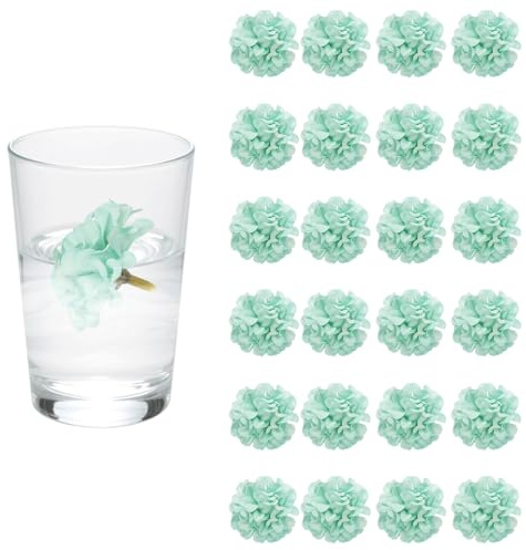 sourcing map 24 flores flotantes para centros de mesa, hortensias de seda de color verde menta para velas flotantes, jarrones, fiesta, hogar, mesa, boda, centros de mesa, decoración