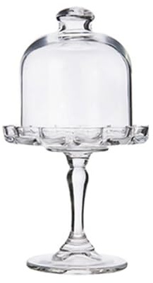 Serviertablett aus klarem Glas mit Fuß und Kuppelabdeckung für Dessert-Präsentationen, Süßigkeiten-Display und besondere Anlässe, Dekoration, europäisches Dessert-Serviergeschirr