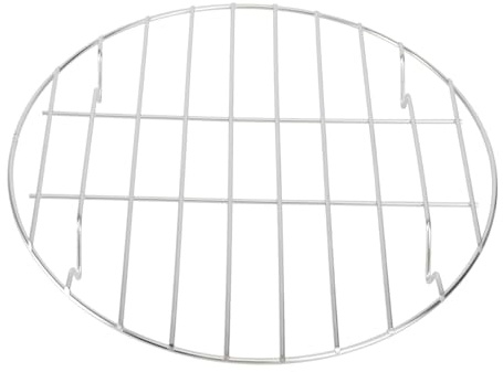 Abaodam Runder Grillrost aus Edelstahl 24,5cm, Silber, für Fleisch | Grillgitter Rund, Backofen Grillrost, Grillpfannengestell, Spülmaschinengeeignet, Polierte Oberfläche