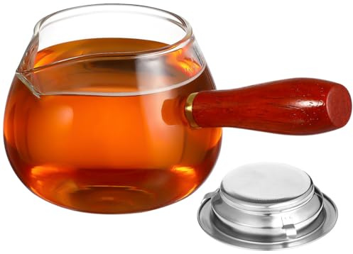 EXAOMBLE Glass pitcher in vetro con forma creativa, funzionalità di versamento semplice, perfetto per ufficio e teahouse