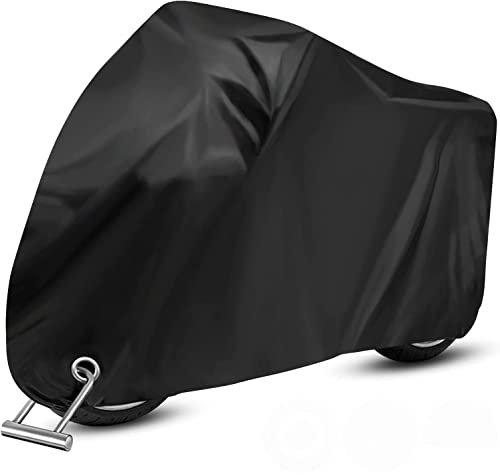 opamoo Housse Moto, Housse de Protection pour Moto Couverture Imperméable Polyester 210T Bâche Moto Anti Vent Poussière UV Pluie Déjections d'oiseaux pour Plupart des Motos Scooters - 265x105x125cm