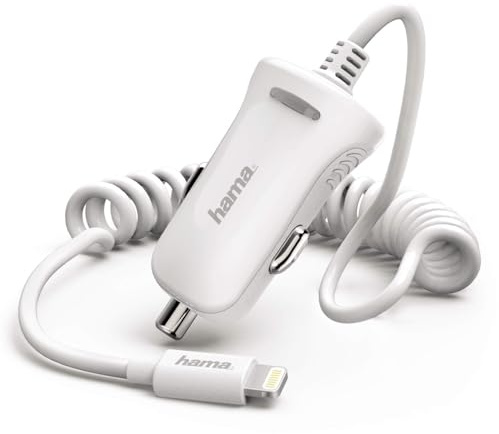 Hama 00183270 Ladegerät für Mobiltelefone, Auto, Weiß – Ladegeräte für Mobiltelefone (Auto, Zigarettenanzünder, 5 V, 1 A, 1 m, weiß)