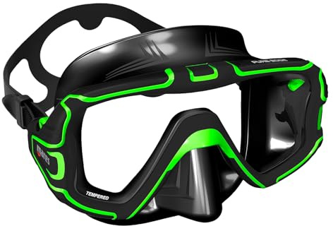 Mares Pure Edge, Tauchmaske, Erwachsene, Einheitsgröße, Schwarz/Grün