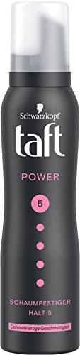 Taft Schaumfestiger Power Cashmere-artige Geschmeidigkeit, Haltegrad 5 (150 ml), Haarschaum mit Taft Power-Formel, Haarstyling mit Geschmeidigkeit und Volumen