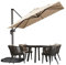 PURPLE LEAF Sonnenschirm 250 x 250 cm Groß Ampelschirm mit Kurbel 360-Grad Drehbar mit Fußpedal und Kreuzsockel für Terrasse, Balkon Sonnenschutz, Beige