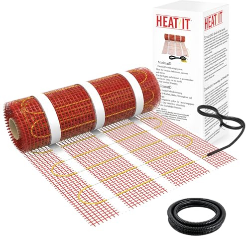 HEATIT 9㎡ Elektrische Fußbodenheizungsmatte, selbstklebend 200W/㎡