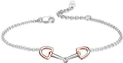 YFN Bracciale Cavallo Argento Sterling Braccialetto Cavalli Morso Bracciale Regolabile Cavallo Regalo per Amanti Cavalli Donna Bambina Ragazza