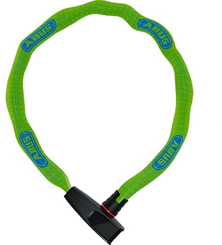 ABUS Kettenschloss Catena 6806K – Leichtes Fahrradschloss aus gehärtetem Stahl mit modischem Textilschlauch – Vierkantkette mit ABUS-Sicherheitslevel 6 – 85 cm – Grün