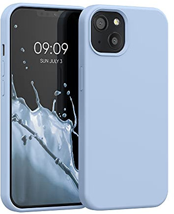 kwmobile Cover per iPhone 13 Custodia - Back Case per Smartphone in Silicone TPU - Protezione Gommata - blu chiaro matt