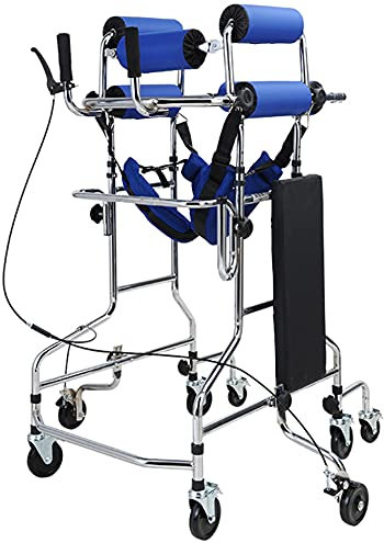 Lauflernhilfe Für Senioren - Rehabilitationstraining Medizinische Laufhilfe Für Erwachsene Mit Verstellbarer Höhe, Edelstahl-Stehrahmen Für Gliedmaßentraining Hemiplegie-Rehabilitation,8 rounds d
