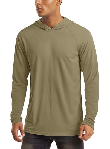 Fishing Shirts for Men - Long Sleeve Sun Protection with Hood, Athletic & Workout Shirts
