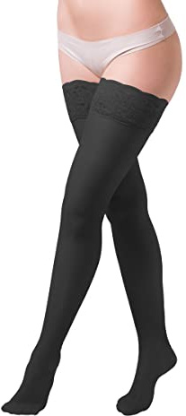 Sanagens Autoreggenti modello CHAMPAGNE Calze a compressione graduata 70 DEN NERO 12/15 mmHg Size 5
