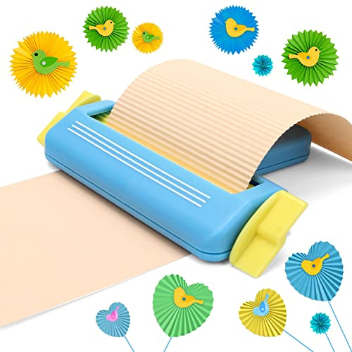 Anglekai - Crimpadora de papel para manualidades, herramienta de crimpado de papel para hacer ondas, manualidades (azul)