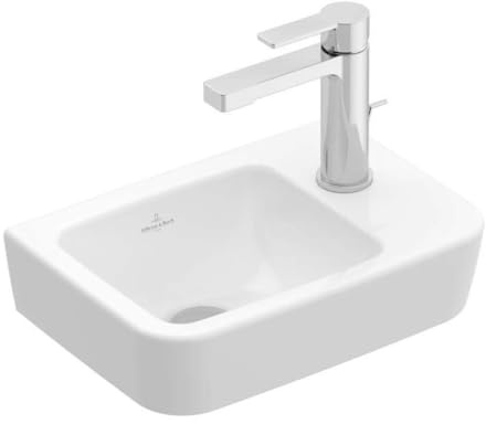 Villeroy & Boch O.Novo Waschbecken ohne Überlauf Links mit Hahnloch Rechts 36x25x14,5 cm Weiß