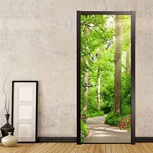 Tür Bekleben Mit Türtapete Selbstklebend Grüne Baumlandschaft 77 X 200 Cm | Tür Verschönern Mit Türfolie | Türaufkleber - Türbilder | Türposter Türklebefolie | Fotos Von Kinderzimmertüren - Türwandau