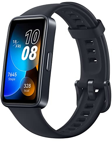 Huawei Band 8 Smartwatch Smartband Pulseira Inteligente Esportiva, Frequência Cardíaca SpO2 Monitor, Display radiante, 45 min Carga Rápida & 14 dias duração da bateria (preto)