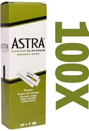 The Shave Factory Ultimate Shaving Kit of 100 Astra Superior Platinum Double Edge Razor Blades with 20 Free Styptic Matches - Smooth Shaves and Quick Relief Combo
