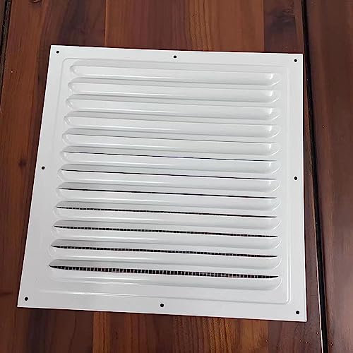 Griglia di ventilazione in metallo, copertura per condotto di ventilazione, copertura quadrata per zanzariera, griglia con griglia antipolvere in rete, 200 x 200 mm