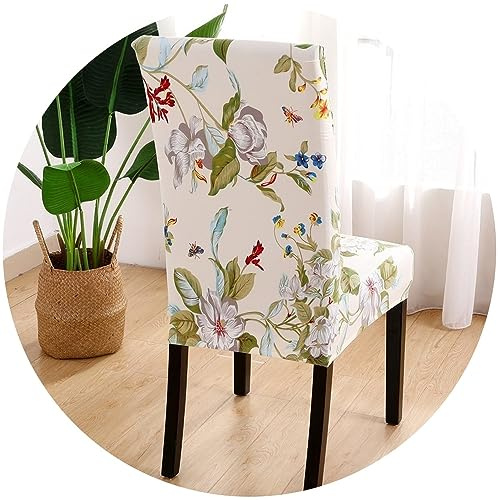 Stretch Stuhlhussen/Stuhlbezug 4er 6er 2er set mit Blumen Muster Stuhlhussen für Esszimmerstühle Universal Beschützer Stuhlüberzug für Hotel, Bankett, Küche, Restaurant, Haus, Hochzeit(#12,6pcs)