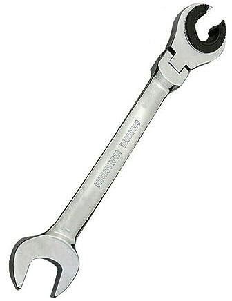 SRGDRR Set di chiavi a cricchetto con set di chiavi combinate per tubi metrici a testa flessibile aperta Chiave a cricchetto per tubi da 8-30 mm, chiave regolabile,27mm