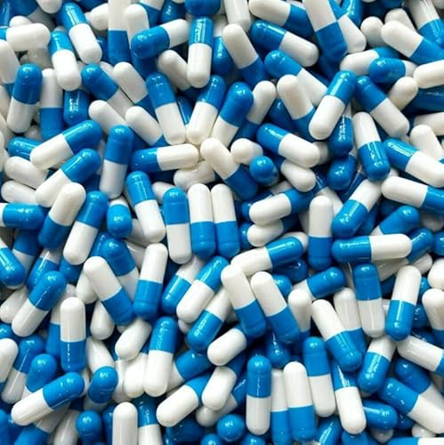 100 Size 3 Blue/White Small Empty Gelatin Capsules Gelatine Hard Pill Cases Self Fill