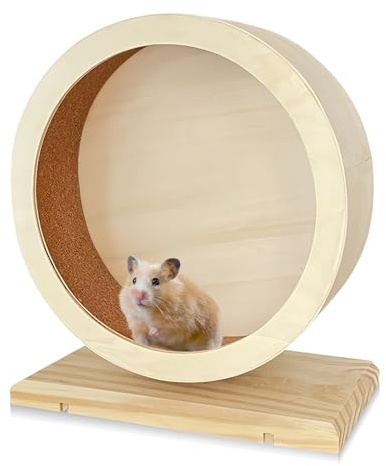 WIYETY Roue de Hamster en Bois Silencieuse pour Petits Animaux de Compagnie - Pour le Repos et le Mouvement - Bogie pour d'Autres Petits Animaux