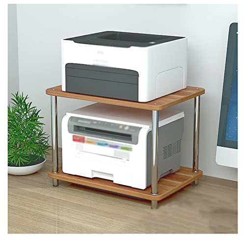 LaYiQimn Drucker Regal Druckertisch, Druckerregal, 2-lagiges Boden-Lagerregal, Druckerständer, Regale für kleine Räume, Desktop-Lagerregal für Büro, Küche, Badezimmer, Druckerregal