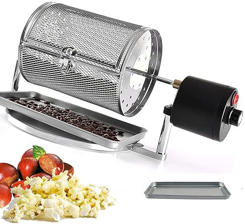 600/800G Electric Coffee Roaster, Household Small Popcorn Machine (Plug/Charge) - Stepless Speed Regulation + Evenly Roasting - Potato Chips, Chestnuts