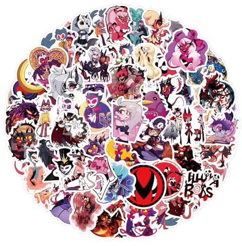 CAREOR 120Pcs Helluva Boss Stickers, Vinyl Waterproof Anime Helluva Boss Graffiti Stickers for Kids Teen Crafts Laptop Bottles Envelopes Gifts Tags Snowboard