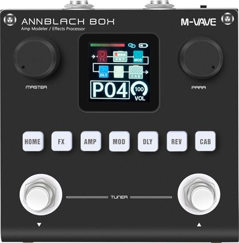 M-VAVE Black Effect Pedal Box Multi Effects Guitar Base Pedal - 80 Editable Presets With APP Create Your Paremeters Built in Battery