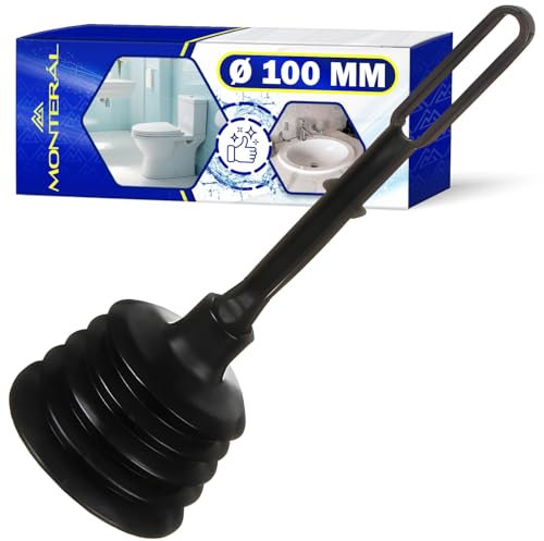 Manueller Pömpel Ø 100 mm zur Entstopfung des Abflusses im WC und für Waschbecken Hergestellt aus PVC - MONTERAL