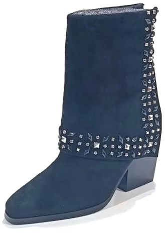 NOA HARMON Stivaletto sintetico con borchie in metallo e tacco - 9852-06 per donna, Nero , 38 EU