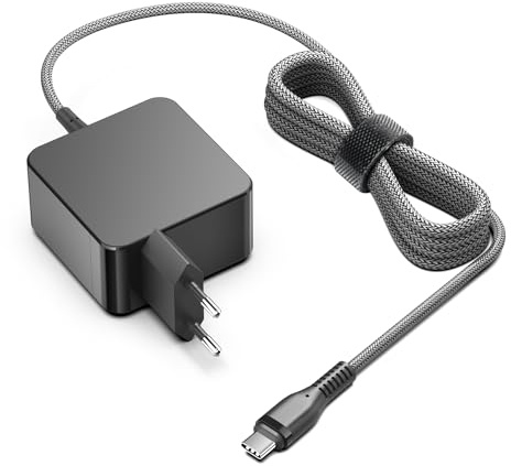 HKY 65W USB C Cargador PD Fast Charger para Asus ZenBook 14 13 UX390 UX325 UX425 UX390U UX325EA, Lenovo ThinkPad Yoga, Lenovo T495s Charger,Macbook Pro/Air, DELL XPS Chromebook Laptop 45W AC Adaptador