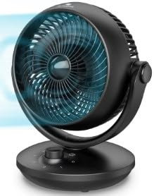 GuKKK Ventilatore da Tavolo Ultra-Silenzioso, Ventilatore di Circolazione Dell'aria, Ventilatore da Scrivania Ufficio Fan, Ventilatori Desktop Portatile 3 Velocità, Oscillazione di 70°+100°, Nero
