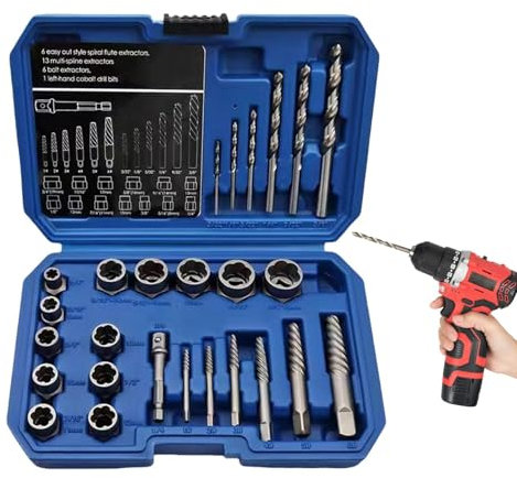 Bolzenextraktor, gebrochener Bolzenextraktor - Bolts Drill Bit Tool | Easy Out Stripped Lug Nut Remover Bohrmaschine Bit Set für verrostete beschädigte abgerundete Schrauben