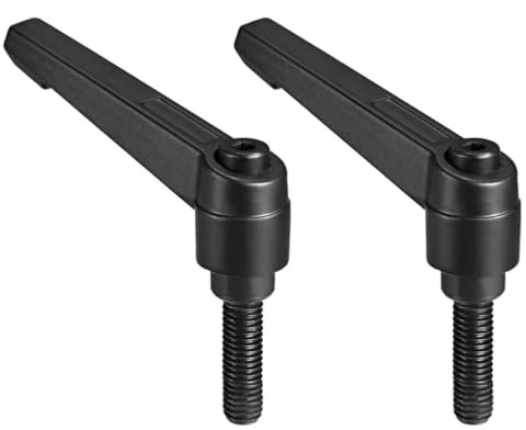 TA-VIGOR 2Pcs Adjustable Clamping Lever Handles, M8 x 25mm Locking Quick Release Push Button Ratchet Screw Knobs, Aluminum Alloy Male Thread Stud Bolts Handle for Machinery & Equipment