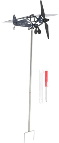 Abaodam Weathervane Métal Avion avec Moulage Rotatif pour Décoration De Jardin Patio Et Pelouse Éolienne Élégante pour Extérieur