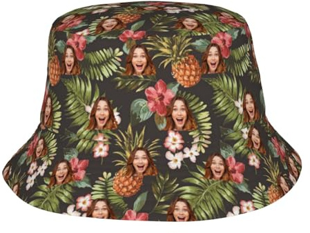 Fyralune Fischerhut personalisiert Herren und Damen – Selbst gestalten Bucket HatSie Ihr eigenes Design mit Text, Foto oder Logo Sonnenhut– Perfekt für Outdoor, Angeln, Reisen und Sommeraktivitäten