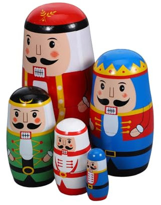 Cabilock Muñecas del Cascanueces De Madera Muñecas Rusas para Navidad para Festivales Adornos Navideños Tonos Pastel