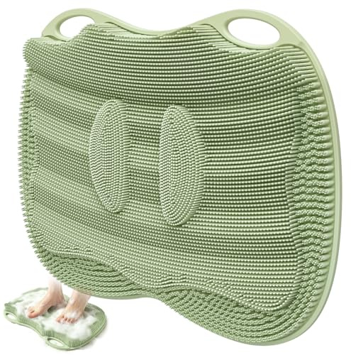 Mabnuby Silicone Foot Scrubber Mat XL in Shower with Non-Slip Suction Cups