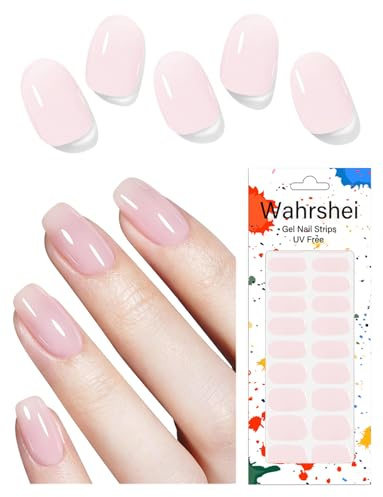 UV Free Gel Nagelfolie, 22 pcs Gelee Rosa Nagelfolien Selbstklebend No UV für Nagel DIY zu Hause