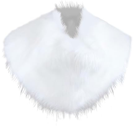 Unisex Kunstfell Kragen Retro Pelzkragen Flauschig Kunstfellumhang Warm Wickelkragen Schal Cape Schultertuch Mode Capelet Stola Accessoire Kostüm Zubehör Für Karneval Halloween Cosplay Maskerade Gala