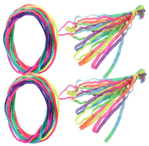 WEKAMOS 4piezas Cuerda Elástica para Saltar Fitness Colores Arco Iris Ejercicio Deportivo para Estudiantes Cuerda Ligera y Resistente para Interior y Exterior