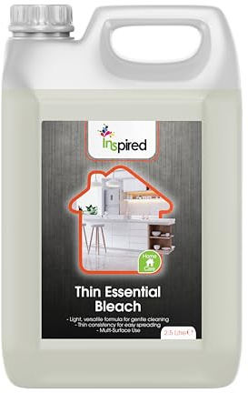 Inspired Thin Essential Bleach 2.5L | Gentle Yet Effective Cleaner, For Floors, Surfaces & Light Stain Removal, Faster Drying Thin Formula