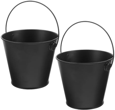 ANDRESLAD Bac Récupérateur de Graisse pour Barbecue 2 Pcs 8 X 105 X 12 CM Seau à Barbecue en Métal Noir Résistant Haute Température Accessoire Cuisson Extérieur