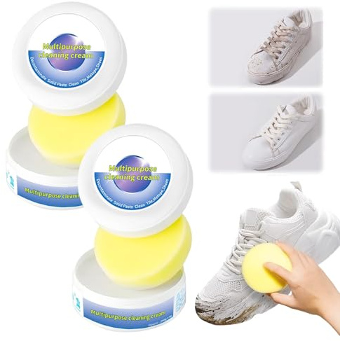 Schuhe Reinigungscreme, 2026 Neu Vielseitig Trockenreinigung Sneaker Reiniger Wildleder Reiniger und Schuhreiniger Weiße Schuhe, Weisse Schuhreiniger für alle Oberfläch (2 Stück)
